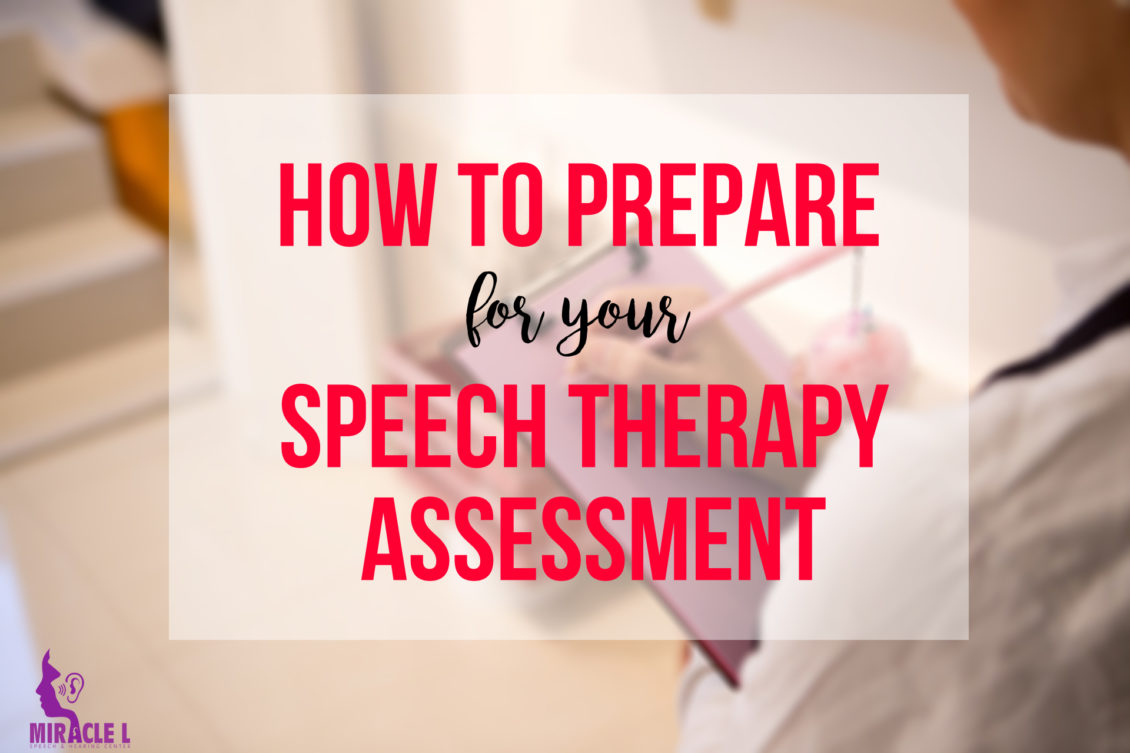 speech therapist writing a report in the back ground and topic is on the top of it