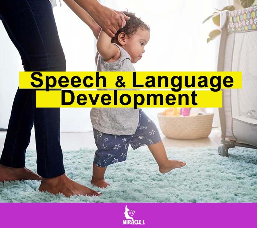 child start to walk and try to speak his first word